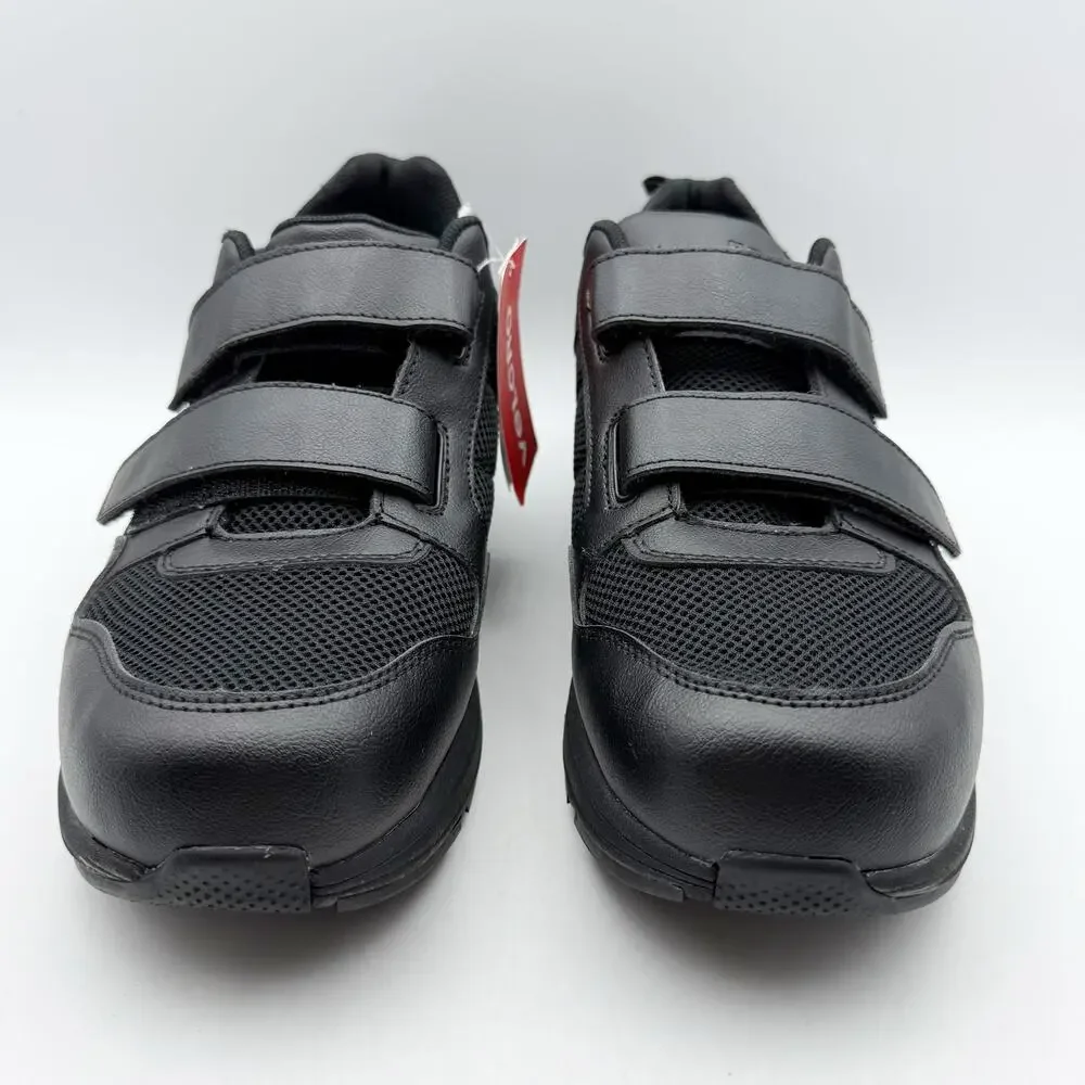 Drew Mens Contest Sneakers US 9.5 WIDE Black Fabric Hook and Loop SR NWOB